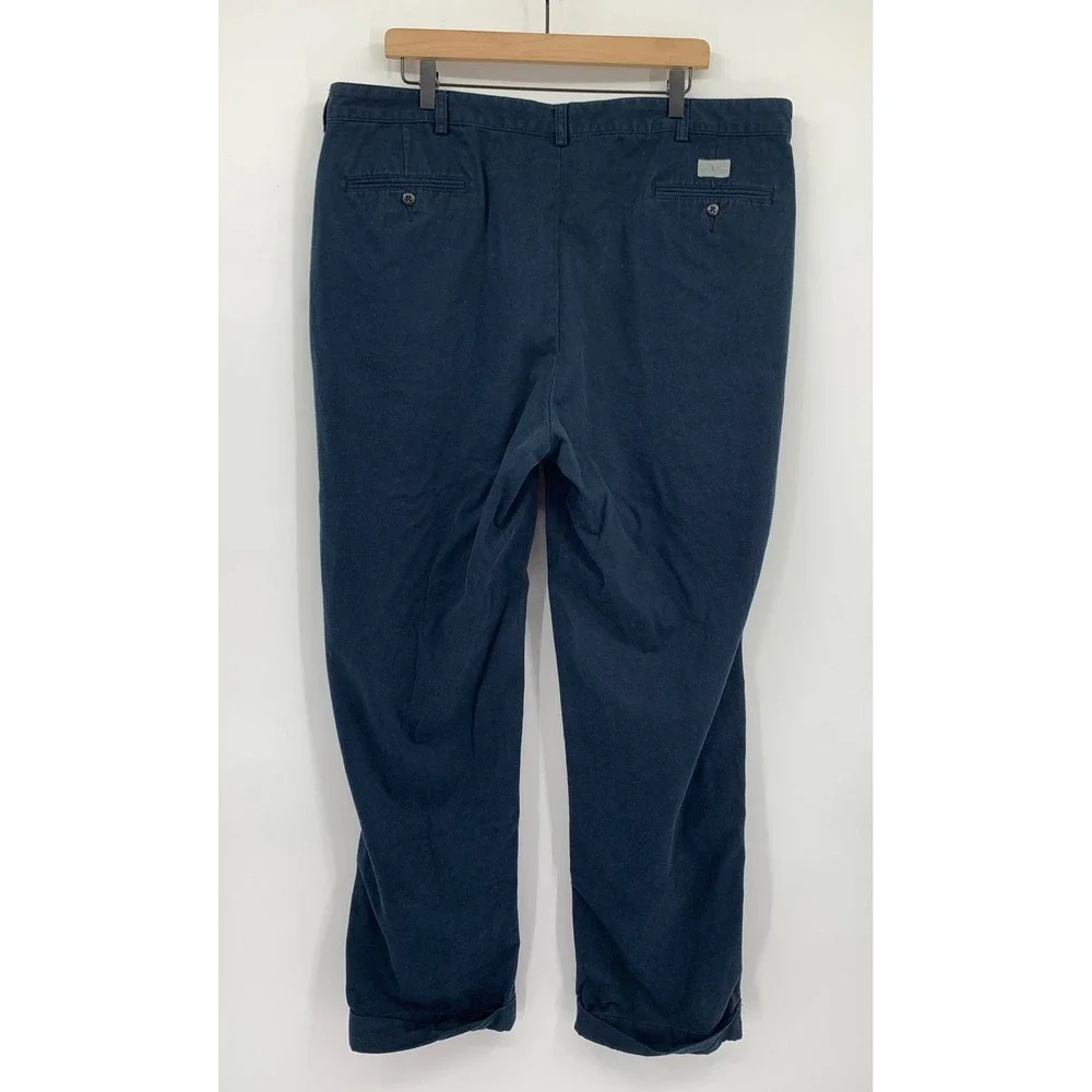 Vintage Polo Ralph Lauren Pants Mens 40x32 Blue Pleated Cuffed Hammond Chino